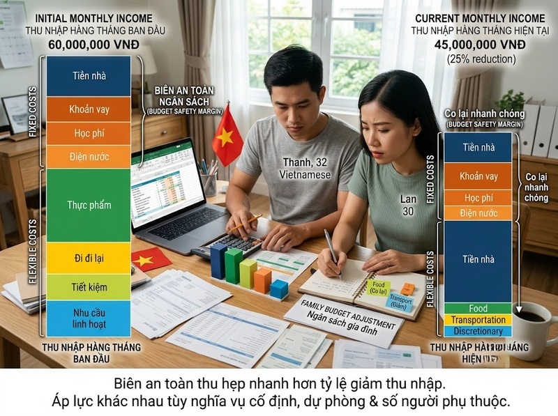 Áp lực gia đình khi thu nhập giảm ảnh hưởng chi tiêu và quan hệ thế nào?