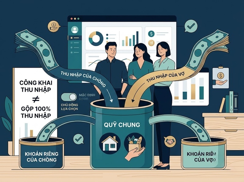 Chia sẻ thu nhập giữa vợ chồng: nên công khai toàn bộ hay một phần?