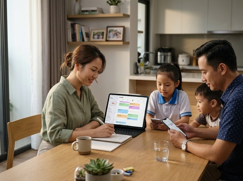 Công nghệ trong tổ chức đời sống gia đình hỗ trợ phối hợp công việc thế nào?