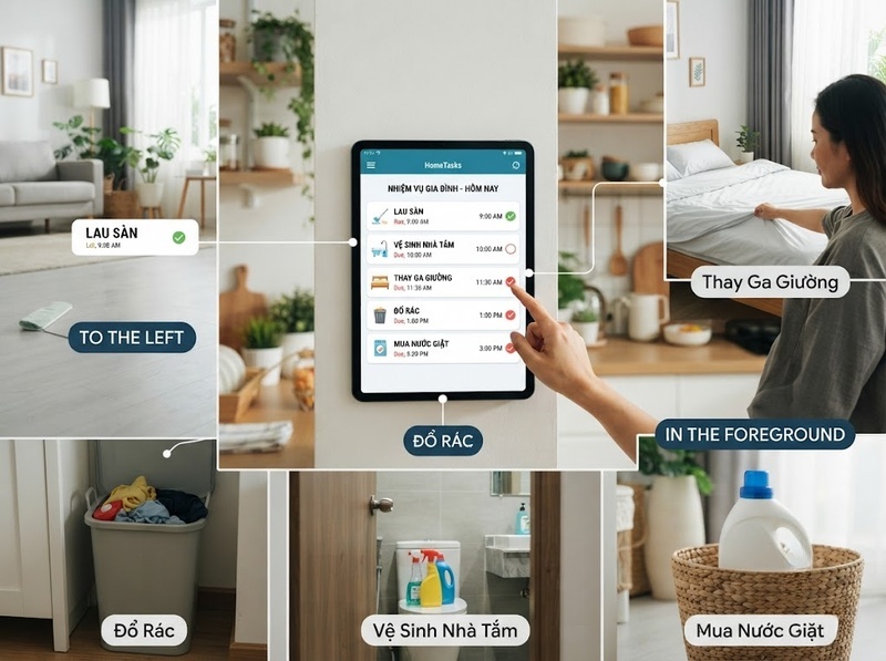 Phân công việc nhà bằng công nghệ thế nào để rõ trách nhiệm và công bằng?