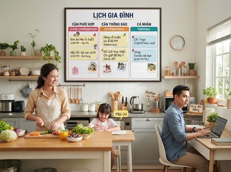 Phối hợp sinh hoạt gia đình thế nào khi mỗi thành viên có lịch riêng?