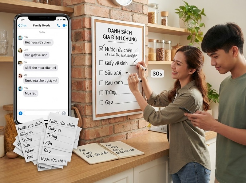 Quản lý danh sách chung gia đình thế nào khi nhiều thành viên cùng cập nhật?