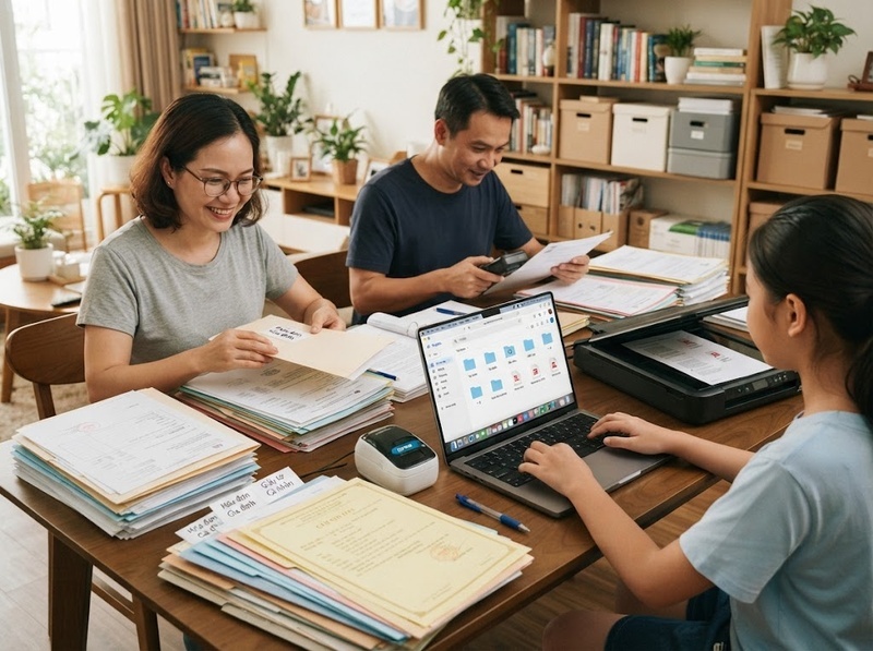 Quản lý tài liệu gia đình bằng công nghệ thế nào để dễ lưu và chia sẻ?