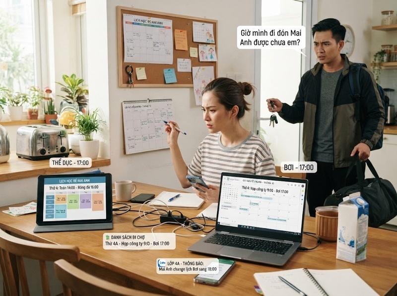 Sai lầm quản lý gia đình bằng công nghệ nào khiến việc phối hợp phức tạp hơn?