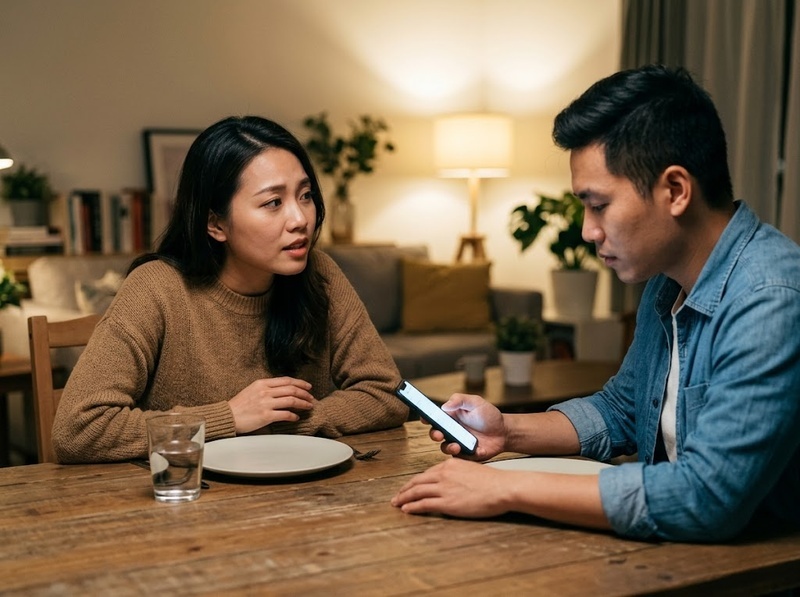 Sử dụng điện thoại khi ở cùng bạn đời làm giảm kết nối và chú ý ra sao?