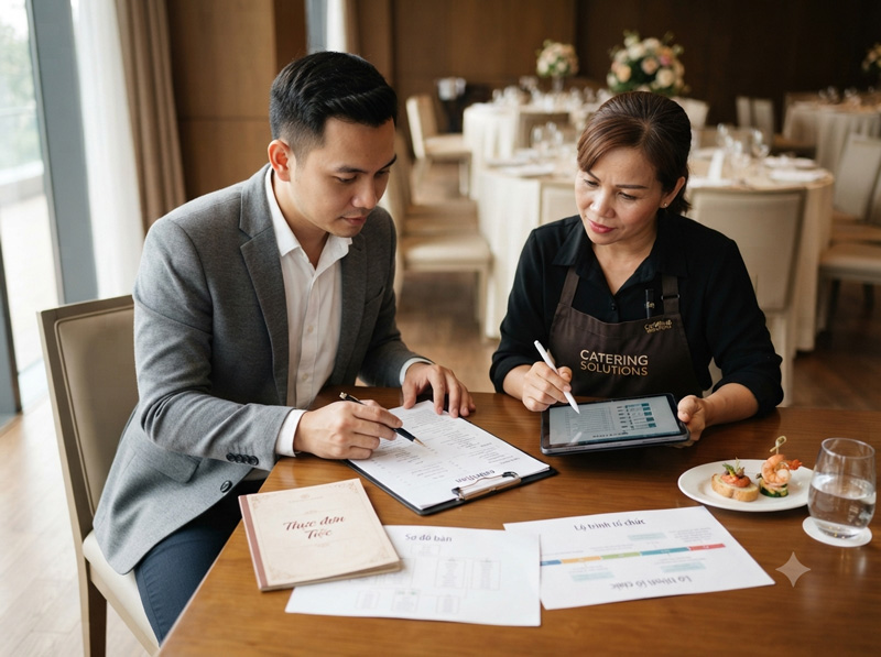 Những nội dung cần chốt với đơn vị nấu tiệc trước ngày tổ chức