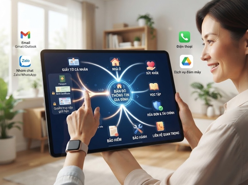 Tổ chức thông tin gia đình thế nào để các thành viên truy cập nhanh khi cần?