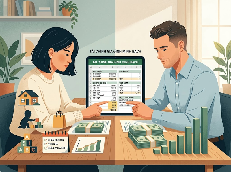 Trách nhiệm tài chính vợ chồng nên được chia sẻ theo nguyên tắc nào?