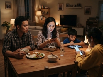 Mâu thuẫn gia đình do dùng điện thoại quá nhiều