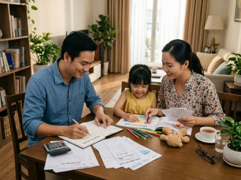 Phân chia trách nhiệm tài chính với con cái giữa cha mẹ