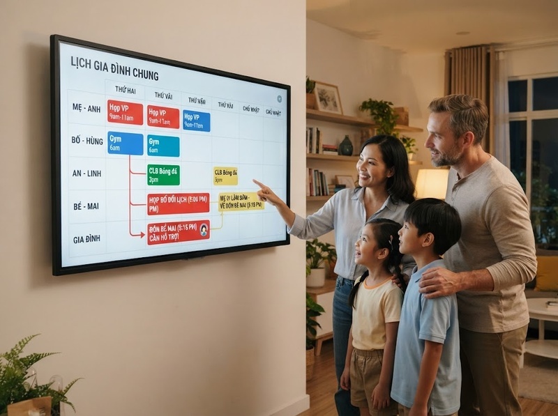 Cách phối hợp lịch gia đình giữa các thành viên